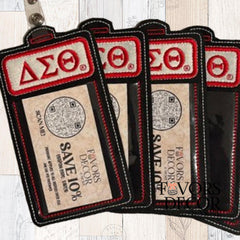 ID Badge Holder - Delta Sigma Theta Sorority | Cork Front View
