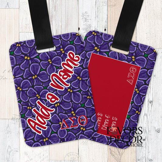 Luggage Tag - Delta Sigma Theta | African Violets Cluster Personalized
