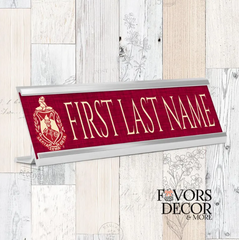 Desk Name Plate - Delta Sigma Theta | Personalized Sorority Desk Nameplate