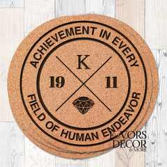 Coasters - Kappa Alpha Psi |  Round Cork Fraternity Achievement Motto Coaster