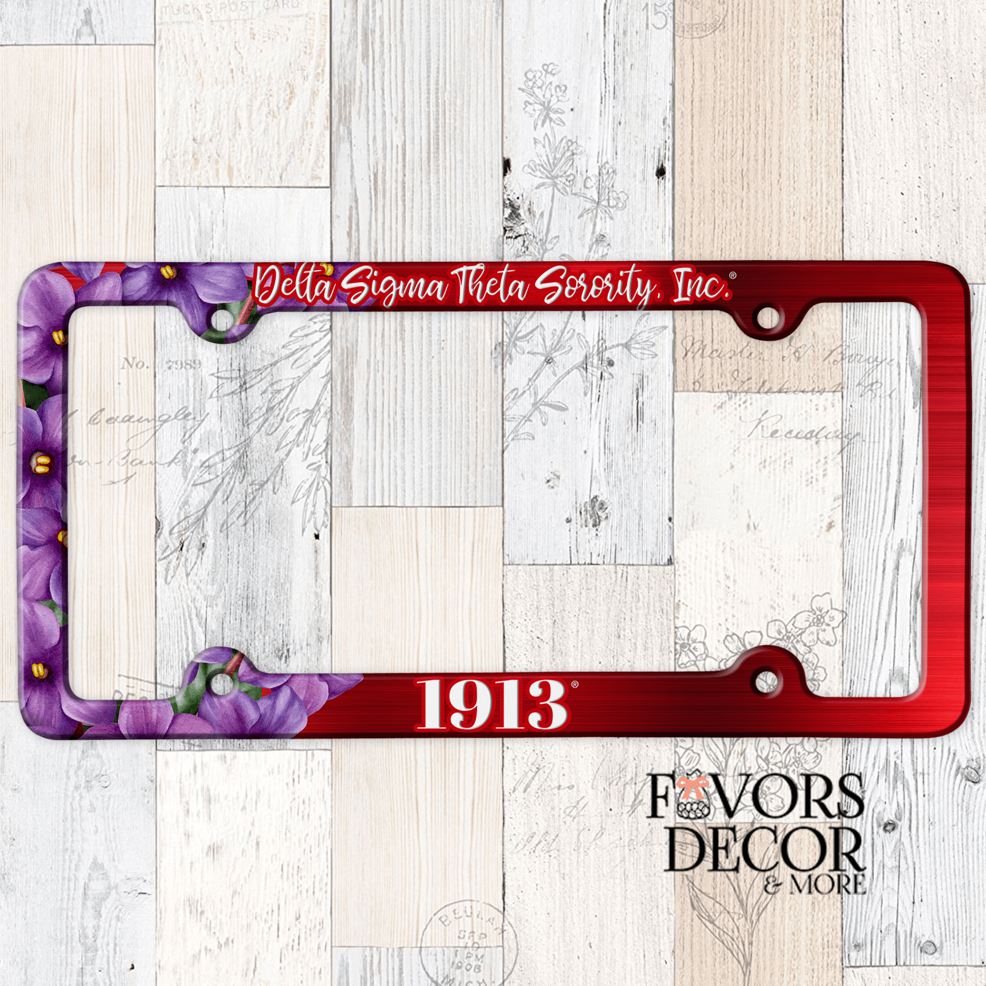 License Plate Frame – Delta Sigma Theta - 1913 - Favors Decor and More