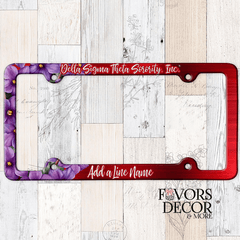 License Plate Frame – Delta Sigma Theta with Chapter or Line Name - Favors Decor and More