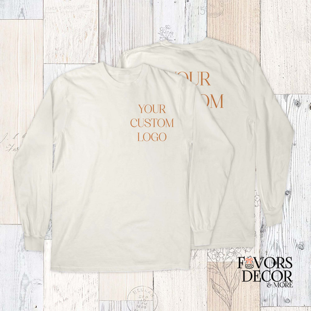 Custom Logo Long Sleeve Unisex T-Shirt - Personalized for Business and Group Events