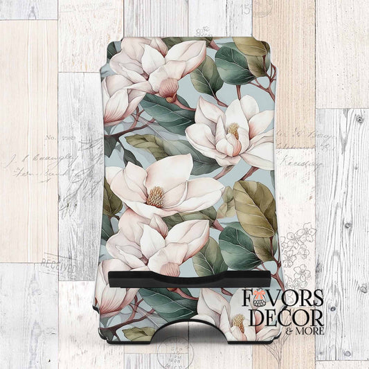 Floral design phone case on a wooden background with 'Favors Decor & More' branding.
