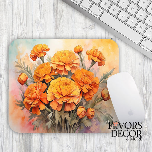 Marigolds Birth Flower Mouse Pad | Favors Decor and More