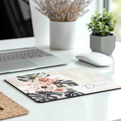 Custom Mouse Pad Tropical Floral Bloom Desk View