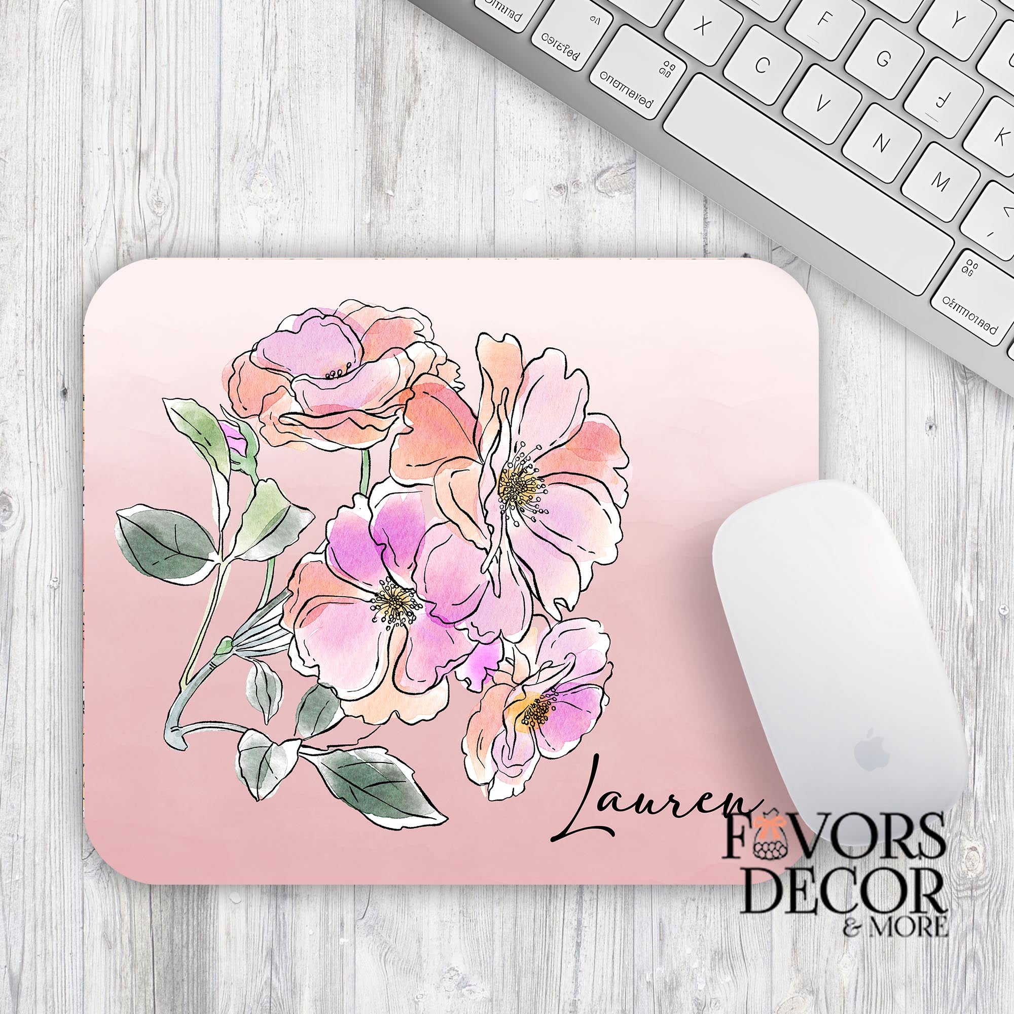 Custom Mouse Pad - Delicate Flowers