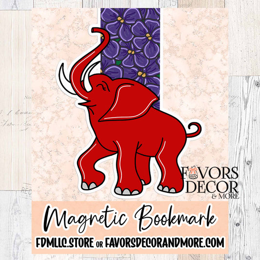 Magnetic Bookmark - Delta Sigma Theta | Red Elephant & Violets Magnetic Bookmark - DST Symbolism