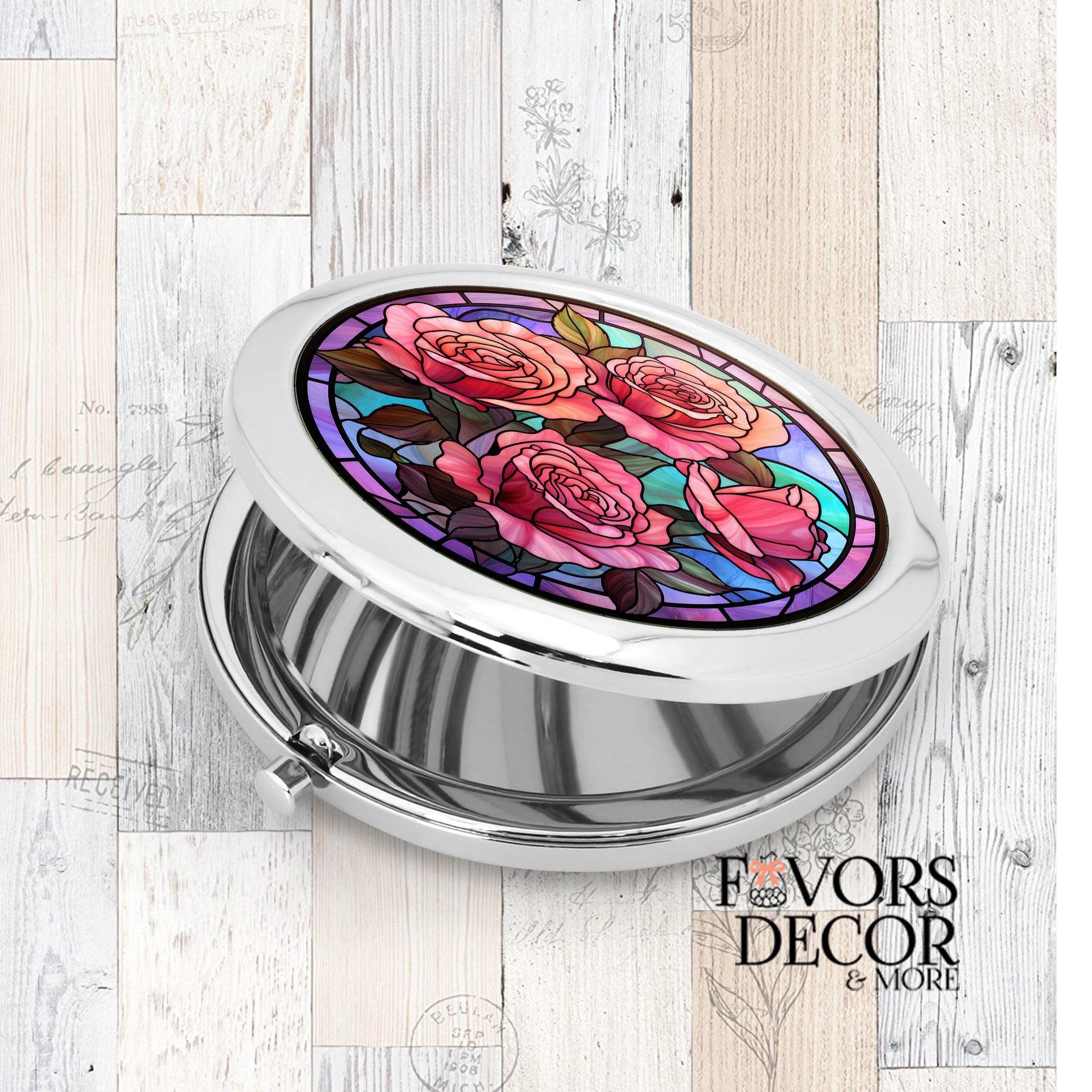 Rose Birth Month Dual Compact Mirror