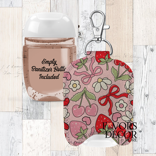 Hand Sanitizer Holder – Custom Printed Glitter Fabric Includes Empty Bottle