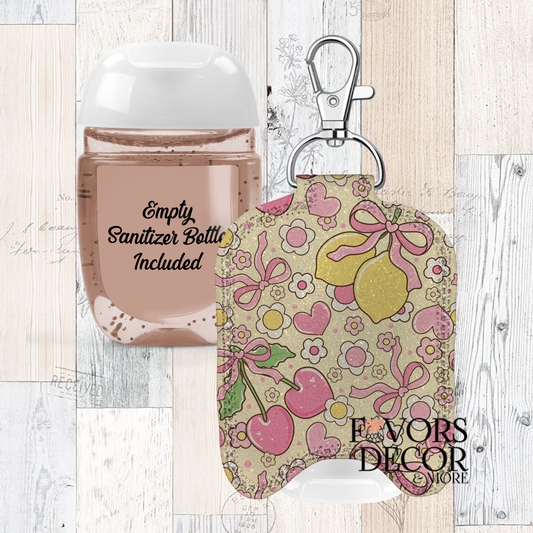 Hand Sanitizer Holder – Custom Printed Glitter Fabric Includes Empty Bottle