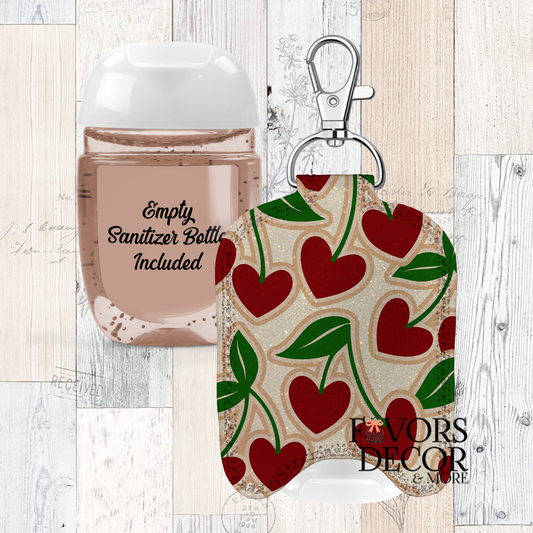 Hand Sanitizer Holder – Custom Printed Glitter Fabric Includes Empty Bottle