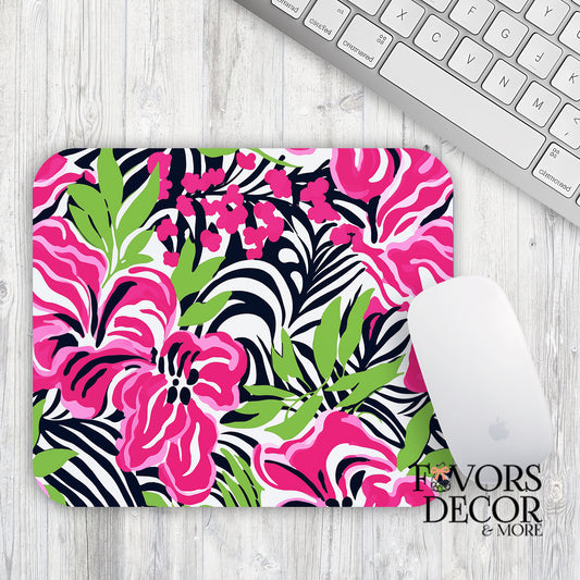 Mouse Pad - Preppy Striped Petals