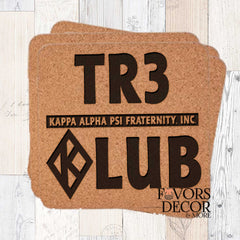 Tr3 Klub Cork Coasters