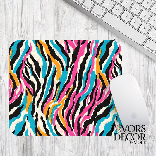 Zesty Zebra Mouse Pad Desktop View