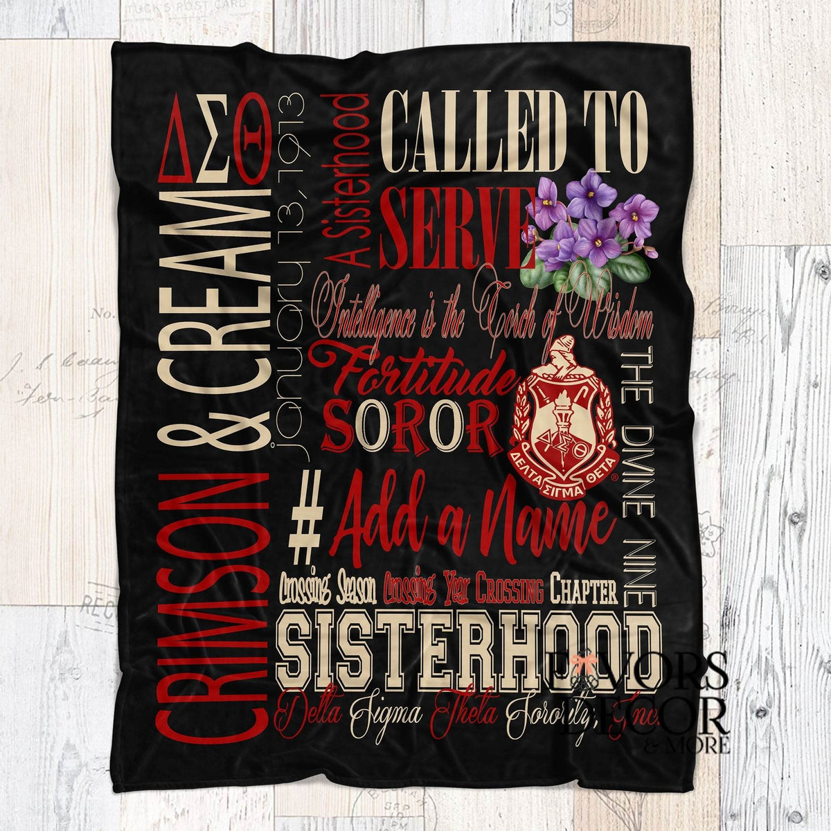 Blanket Subway Art Personalized Delta Sigma Theta Sorority - Favors Decor and More