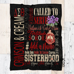 Blanket Subway Art Personalized Delta Sigma Theta Sorority - Favors Decor and More