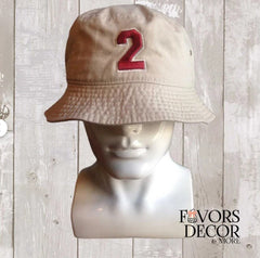 Bucket Hat - 3D Puff Line Number, Kappa Alpha Psi Crimson and Cream - Favors Decor and More