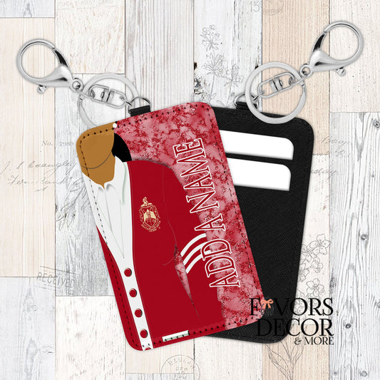 Card Holder Keychain Cardigan Delta Sigma Theta (Personalized) - Favors Decor and More