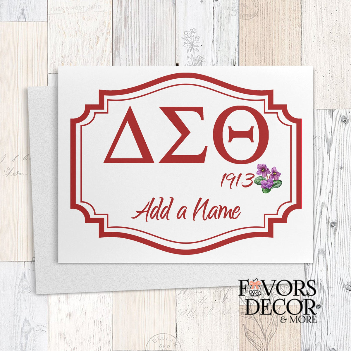 Greeting Cards Framed Greek Letters Personalized Delta Sigma Theta Sorority - 4.25" L × 5.5" W, A2 - Favors Decor and More