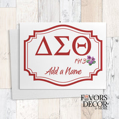 Greeting Cards Framed Greek Letters Personalized Delta Sigma Theta Sorority - 4.25" L × 5.5" W, A2 - Favors Decor and More