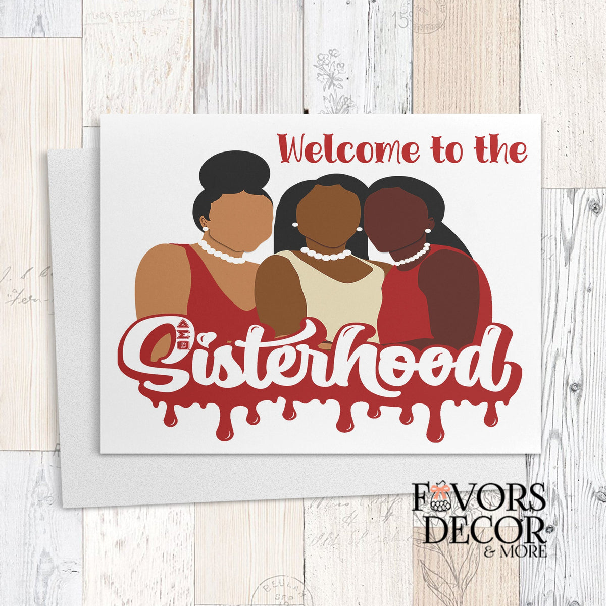Greeting Cards Framed Welcome to the Sisterhood Delta Sigma Theta Sorority - 4.25" L × 5.5" W, A2 - Favors Decor and More