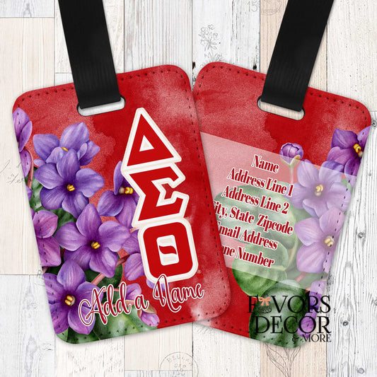 Luggage Tag African Violets Delta Sigma Theta Sorority - Favors Decor and More