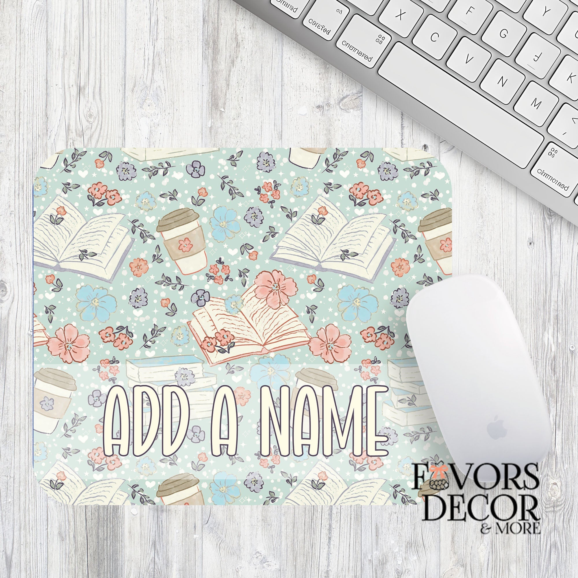 Mouse Pad - Coffee, Petals & Pages - Favors Decor and More