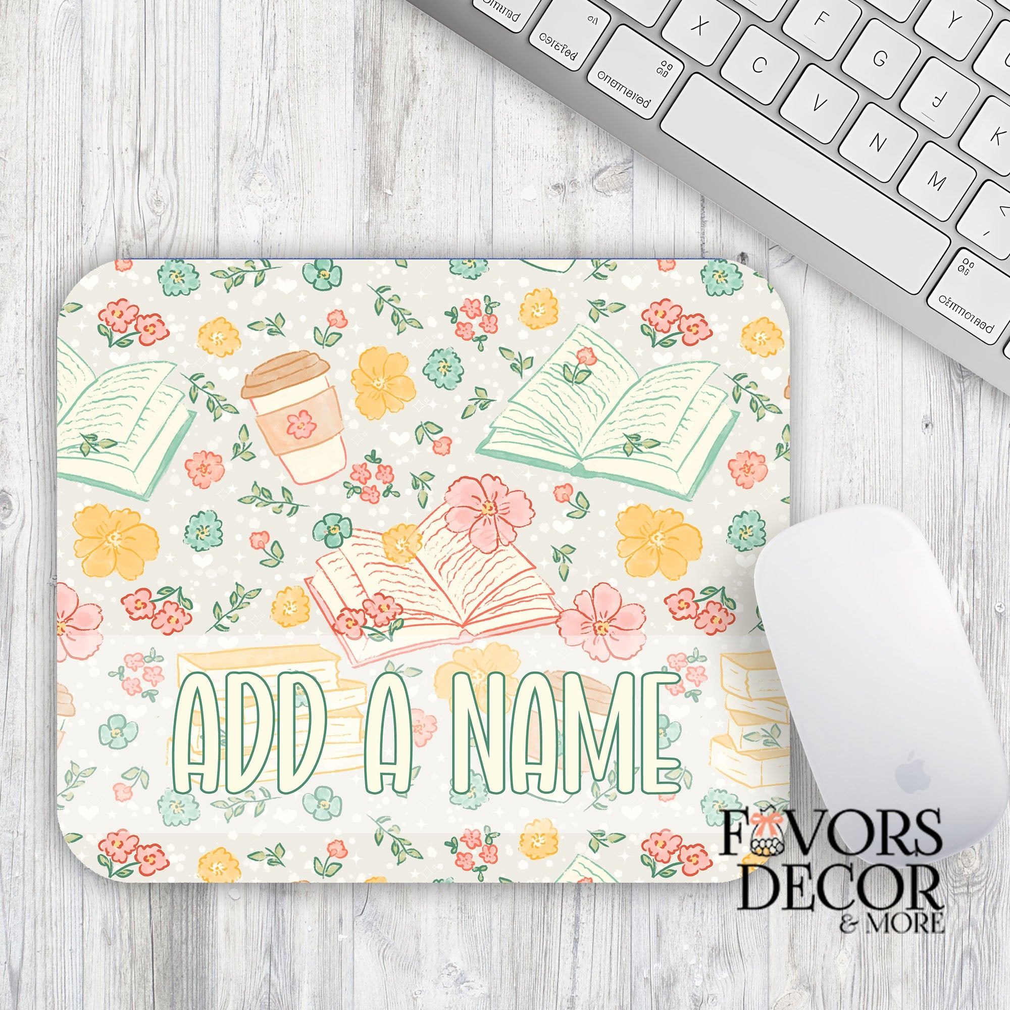 Mouse Pad - Coffee, Petals & Pages II - Favors Decor and More