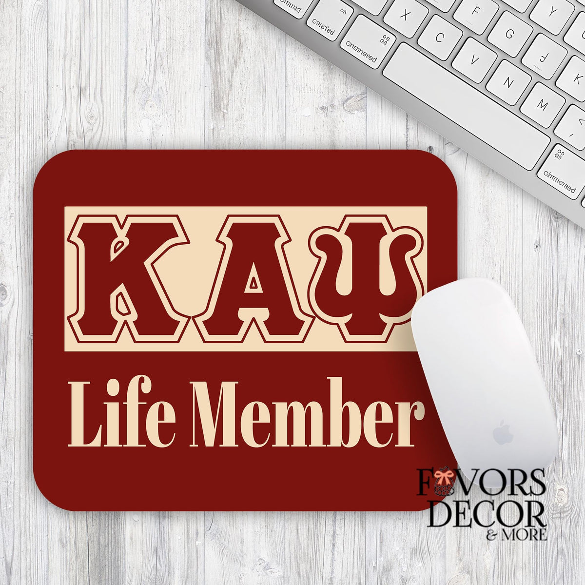 Mouse Pad - Kappa Alpha Psi Life Member - Rectangle - Favors Decor and More