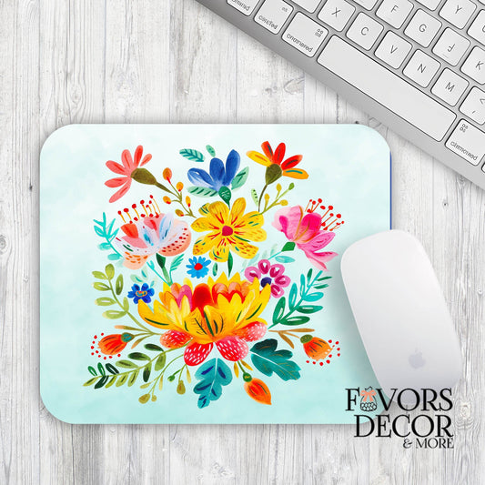 Mouse Pad - Mexican Fiesta Floral Bouquet - Rectangle - Favors Decor and More