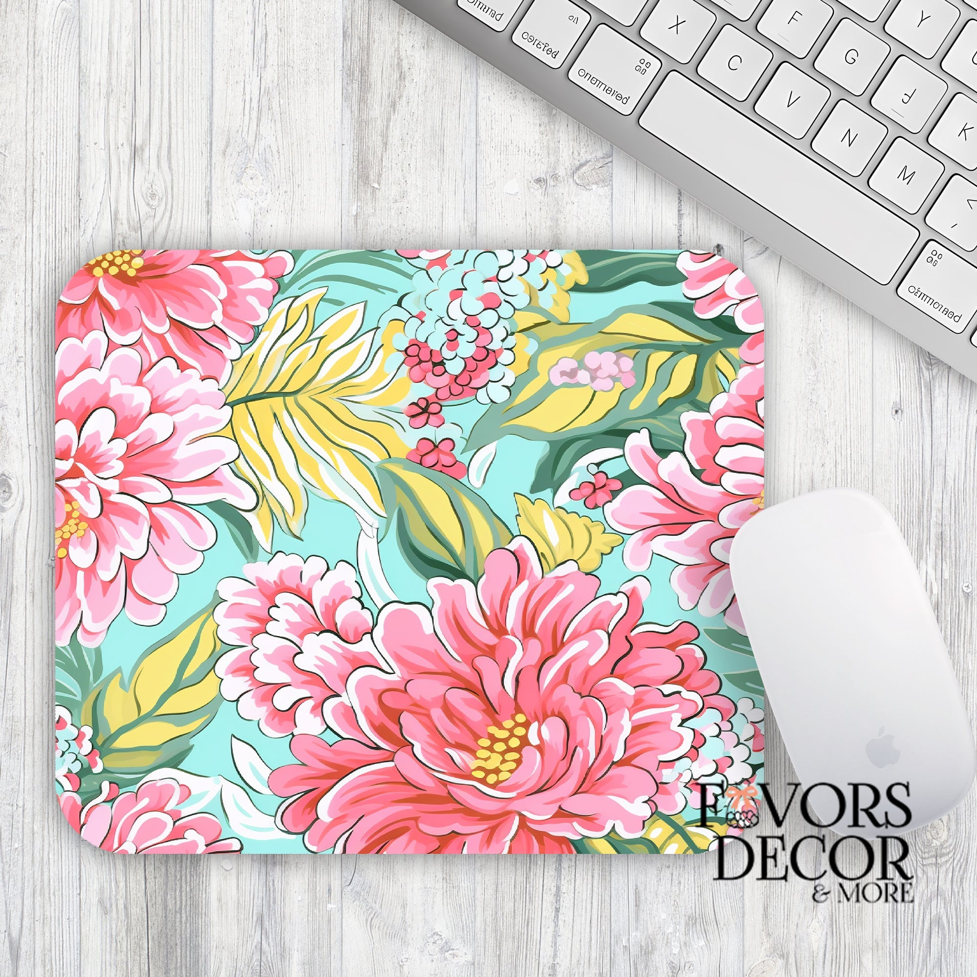 Mouse Pad - Preppy Cheerful Blooms - Favors Decor and More