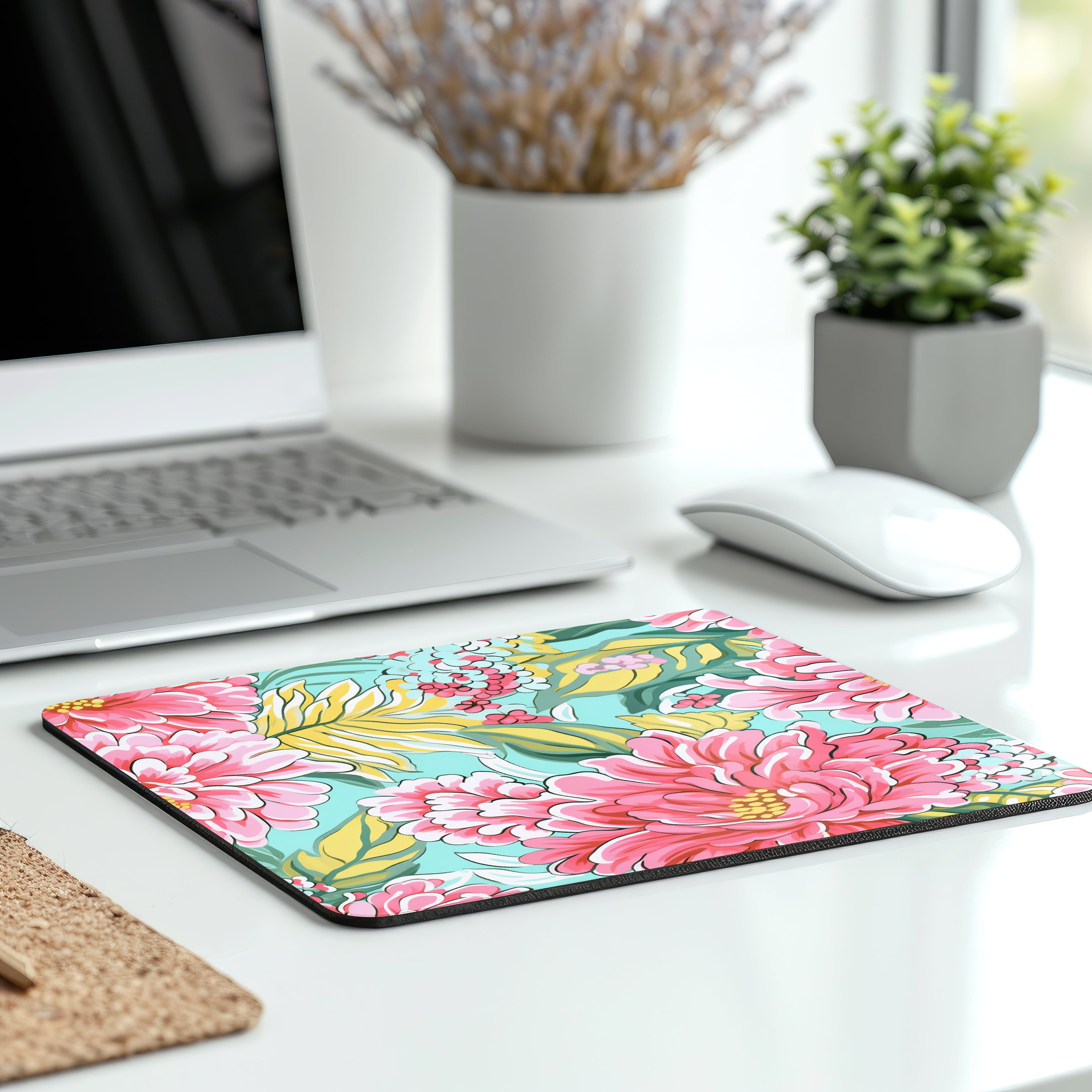 Mouse Pad - Preppy Cheerful Blooms - Favors Decor and More