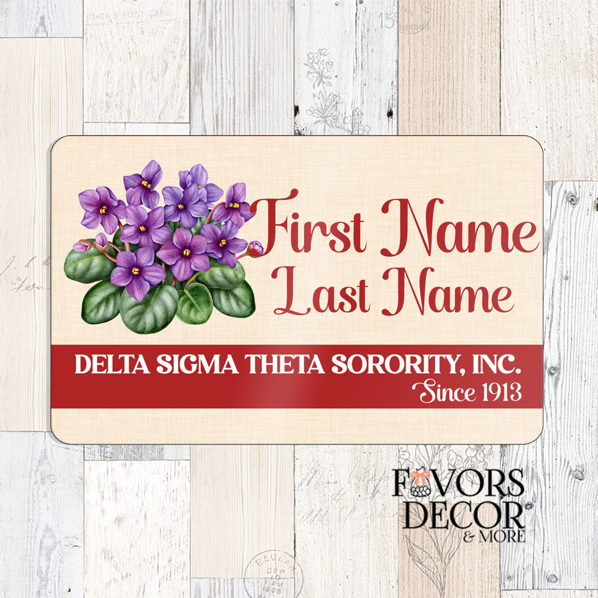 Name Badge (Magnetic) Delta Sigma Theta 3.25 l x 2 w - Favors Decor and More