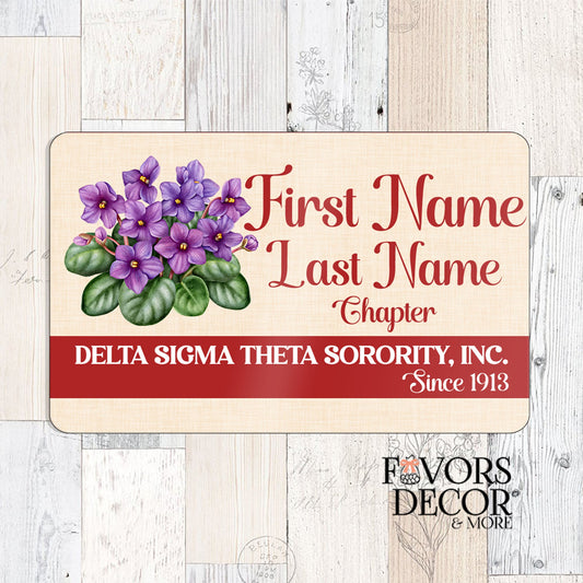 Name Badge (Magnetic) Delta Sigma Theta 3.25 l x 2 w - Favors Decor and More