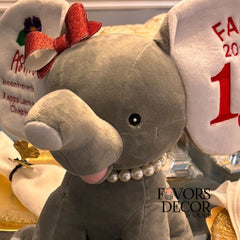 Plush Stuffed Animal Delta Sigma Theta Sorority Keepsake Personalized Elephant - Favors Decor and More