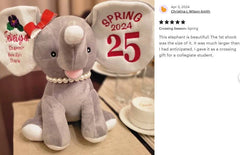 Plush Stuffed Animal Delta Sigma Theta Sorority Keepsake Personalized Elephant - Favors Decor and More