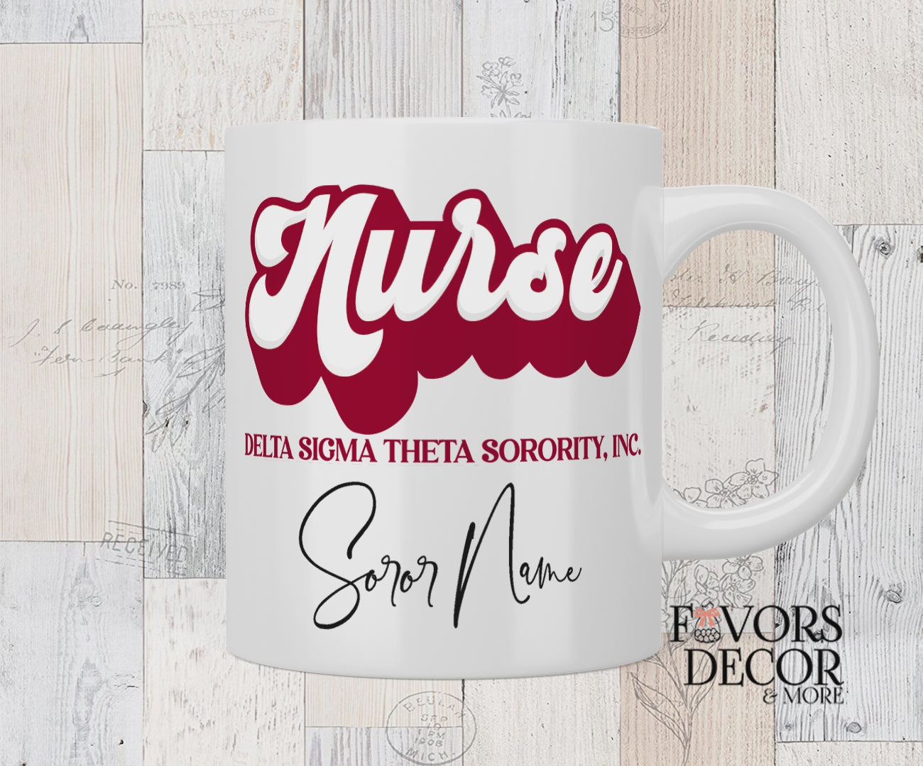 Delta Sigma Theta Nurse Personalized White Mug