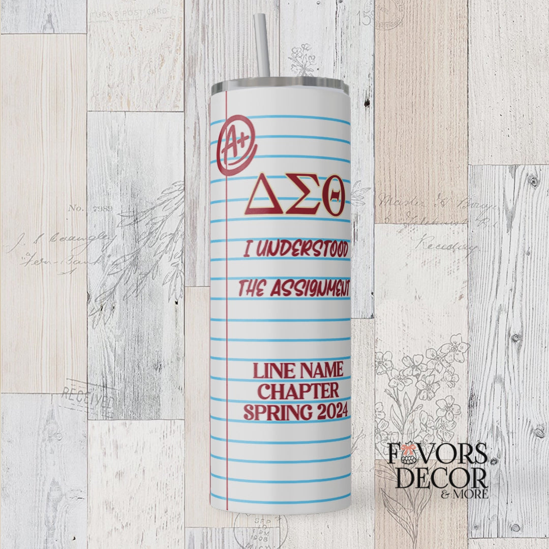 Tumbler - Delta Sigma Theta | Composition Notebook and Stickers Personalized