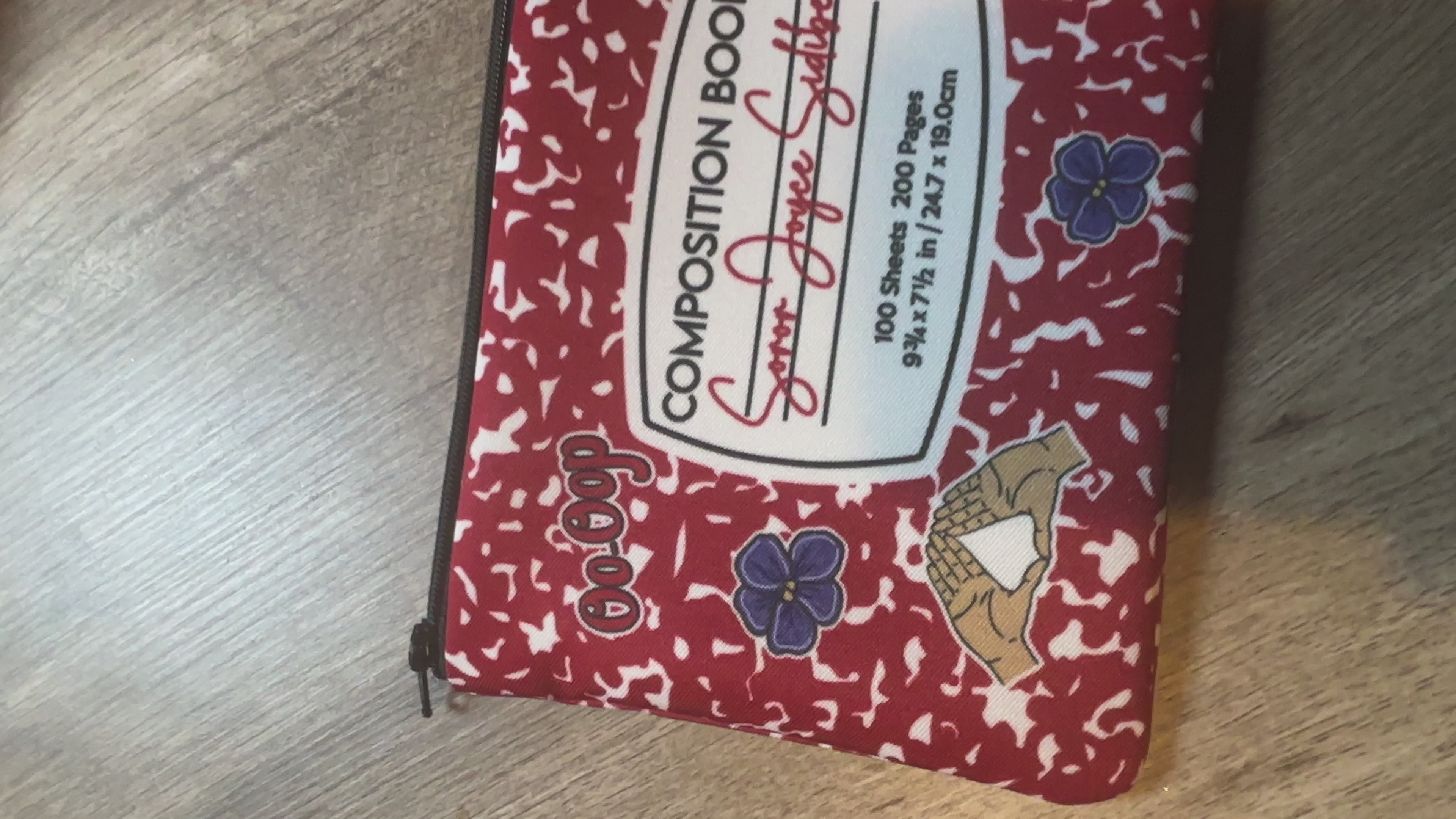 Zipper Pouch Composition Notebook and Stickers Delta Sigma Theta