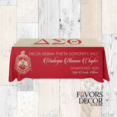 Tablecloth Personalized Chapter Delta Sigma Theta Sorority Crimson and Cream