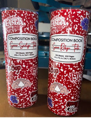 Tumbler Composition Notebook and Stickers - Delta Sigma Theta - Favors Decor and More