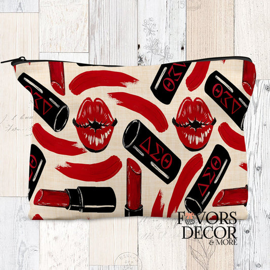 Zipper Pouch Composition Delta Lipstick Kisses - Delta Sigma Theta - Favors Decor and More