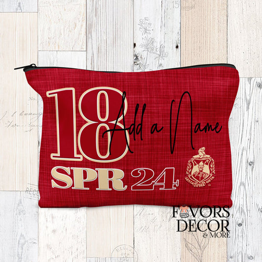 Zipper Pouch Crossing Makeup Pouch Delta Sigma Theta - Favors Decor and More